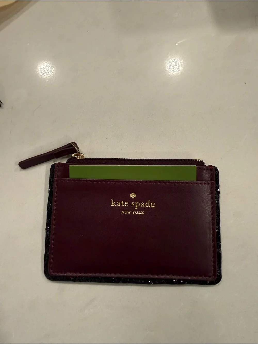 Kate spade New York Burgundy Leather Card Wallet